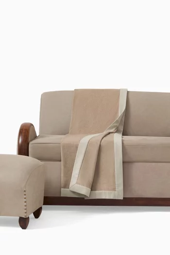 Contrasting Border Throw in Cashmere