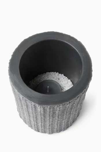 حامل شمع أسطواني بنقشة إنجليزية مضلعة وحجم كبير