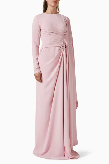 Braided Maxi Dress in Crepe