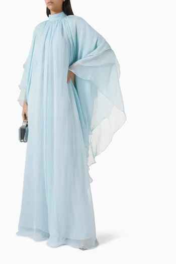 Blura Ruffled Maxi Dress in Silk-chiffon