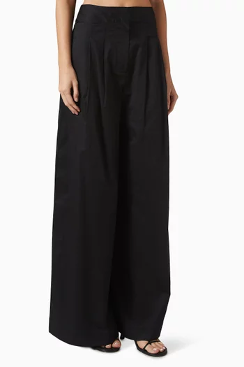 Logan Wide-leg Pants in Poplin