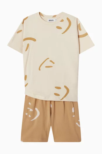 تي شيرت مزين بطبعة قطن