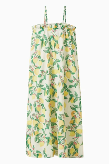 Connie Citrus-print Dress in Cotton