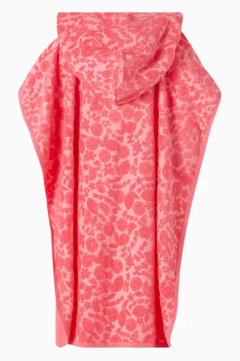 Citrus-print Beach Cover-up in Cotton-terry