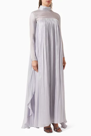 Pleated Cape Dress in Organza
