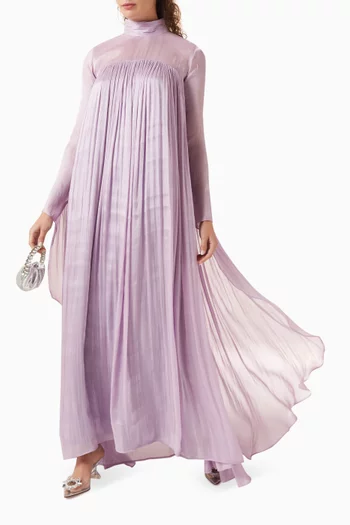 Pleated Cape Dress in Organza