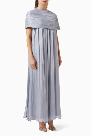 Gathered Dress in Silk-organza