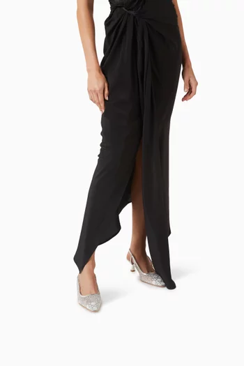 Mysha 60 Crystal Slingback Pumps in Mesh & Leather