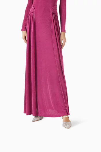 حذاء أسايل مفتوح من الخلف مرصع بالكريستال بكعب 60 مم قماش شبكي وجلد لامع