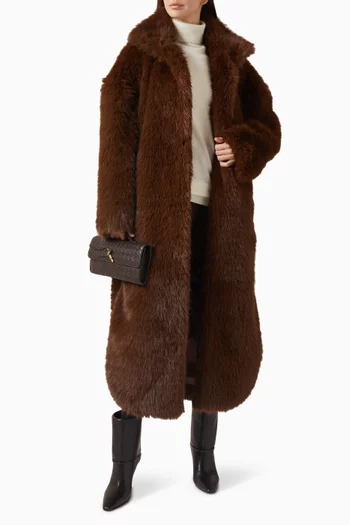 سترة إيف بياقة عالية رفيعة صوف مارينو