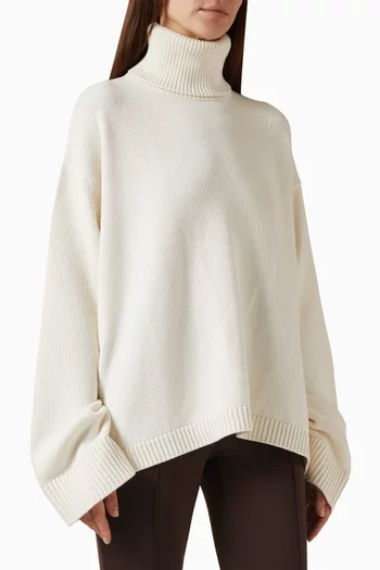 Rhea Trapeze Turtleneck in Wool Blend