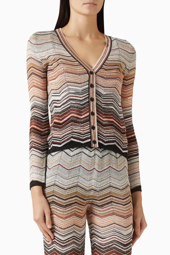 Zigag Cardigan in Lamé