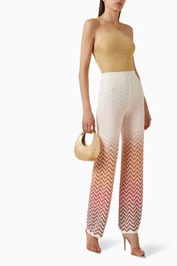 بنطال بنقشة خطوط متعرجة