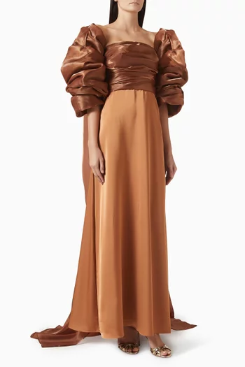 طقم فستان سهرة امبر بكاب