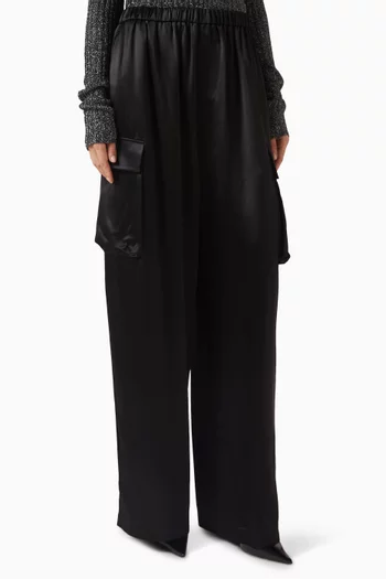 Delny Cargo Pants in Satin