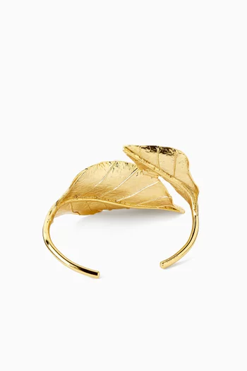 Petals of Grace Large Bracelet in 24kt Gold-plated Brass