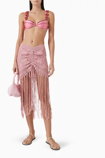 تنورة كلوديا بشرّابات كروشيه