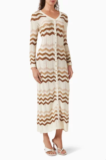 Gretta Ruffles Maxi Dress in Knit