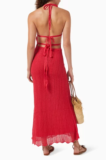 Ariel Halterneck Maxi Dress in Knit