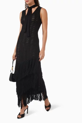 Rumi Fringed Maxi Dress in Knit