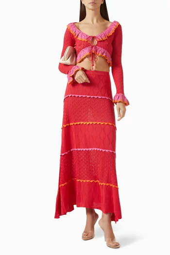 بلوزة آدي قصيرة منسوجة