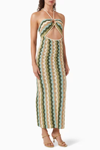 Poppy Chevron Maxi Dress in Knit