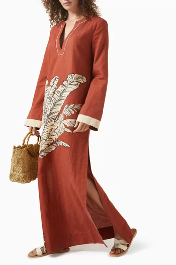 قفطان مزين بفتحة ونقشة