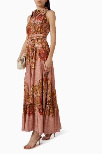 فستان بنمط قميص مزين بنقشة