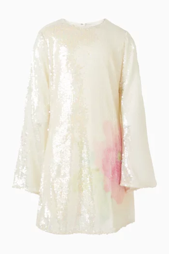 فستان فلورا مطرز بالترتر