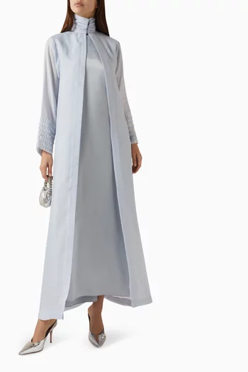 Embroidered High-neck Maxi Dress