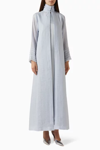 Embroidered High-neck Maxi Dress