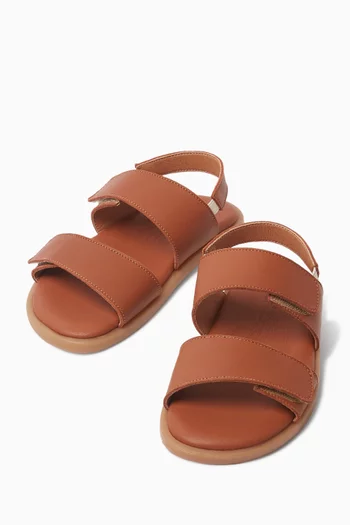 Double Strap Sandals in Leather