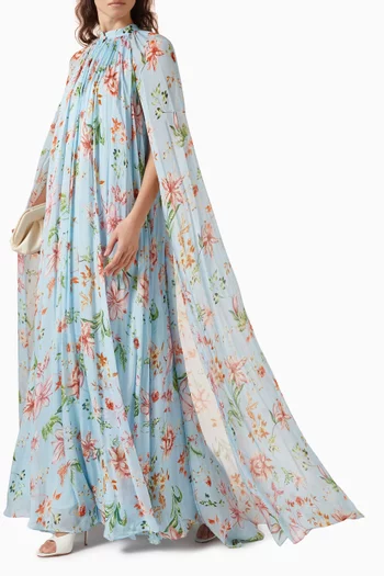 فستان إيلزا طويل بكشكش