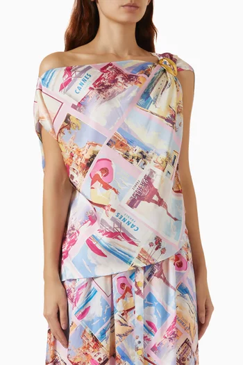 بلوزة دريسيل بتصميم وشاح