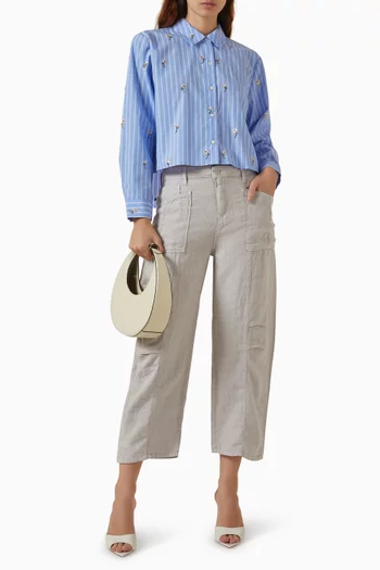 بنطال كودي قصير كتان