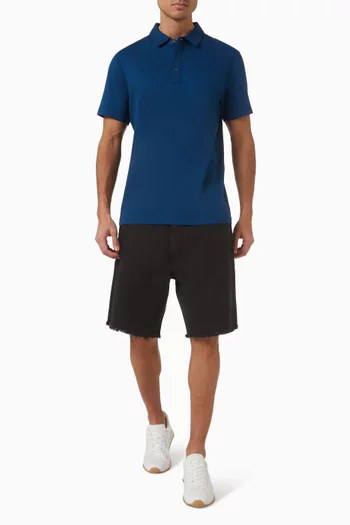 تي شيرت بولو مطرز بشعار الماركة قطن