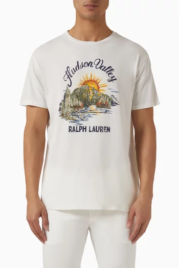 تي شيرت بطبعة قطن