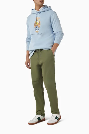 كنزة بغطاء رأس مزينة بدب بولو صوف