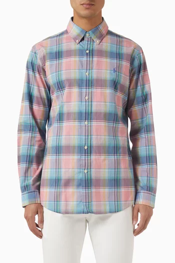 Check Shirt in Cotton Poplin