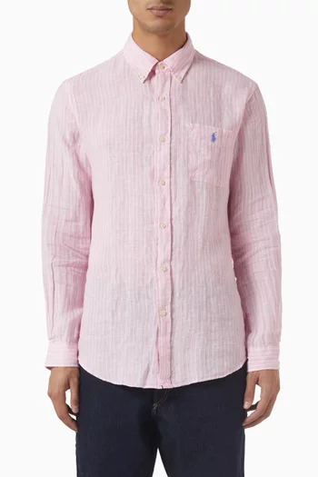 Striped Pony Shirt in Linen