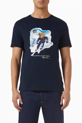 تي شيرت مزين بدب بولو قطن