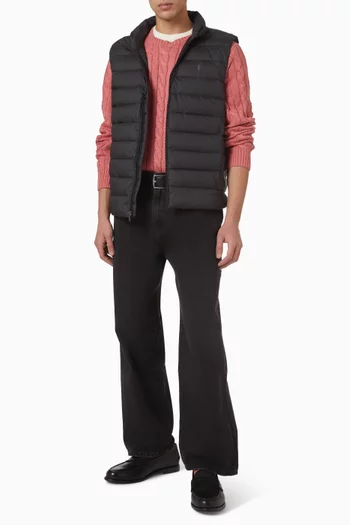 سترة منسوجة بغرزة الضفيرة قطن