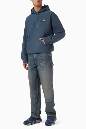 كنزة بغطاء رأس أميريكان بشعار الماركة مزيج قطن