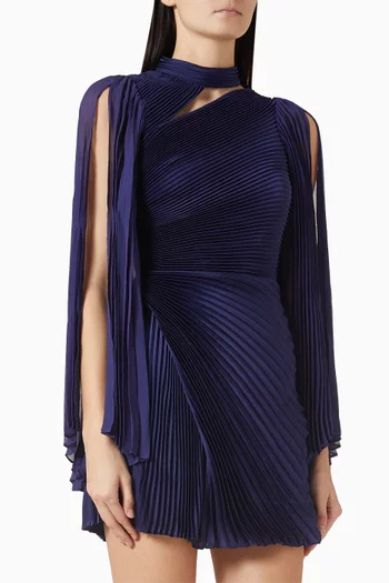 فستان اوريلي قصير بطيّات ستان