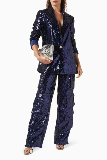 Olympia Sequin-embellished Cargo Pants