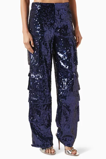 Olympia Sequin-embellished Cargo Pants