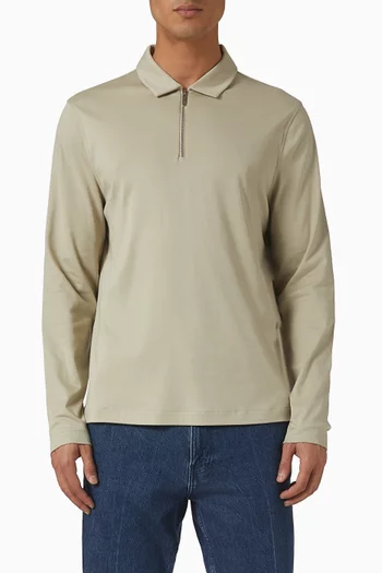 Zip Polo Shirt in cotton