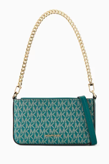 حقيبة بوشيت براينت صغيرة بحمالة قابلة للتعديل قنب مغلف بنقشة شعار الماركة