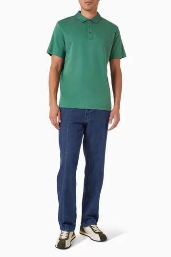 تي شيرت بولو مطرز بشعار الماركة قطن