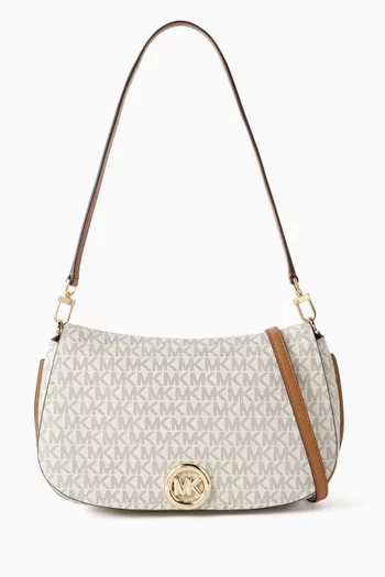 حقيبة كتف نوليتا متوسطة قنب بنقشة شعار الماركة